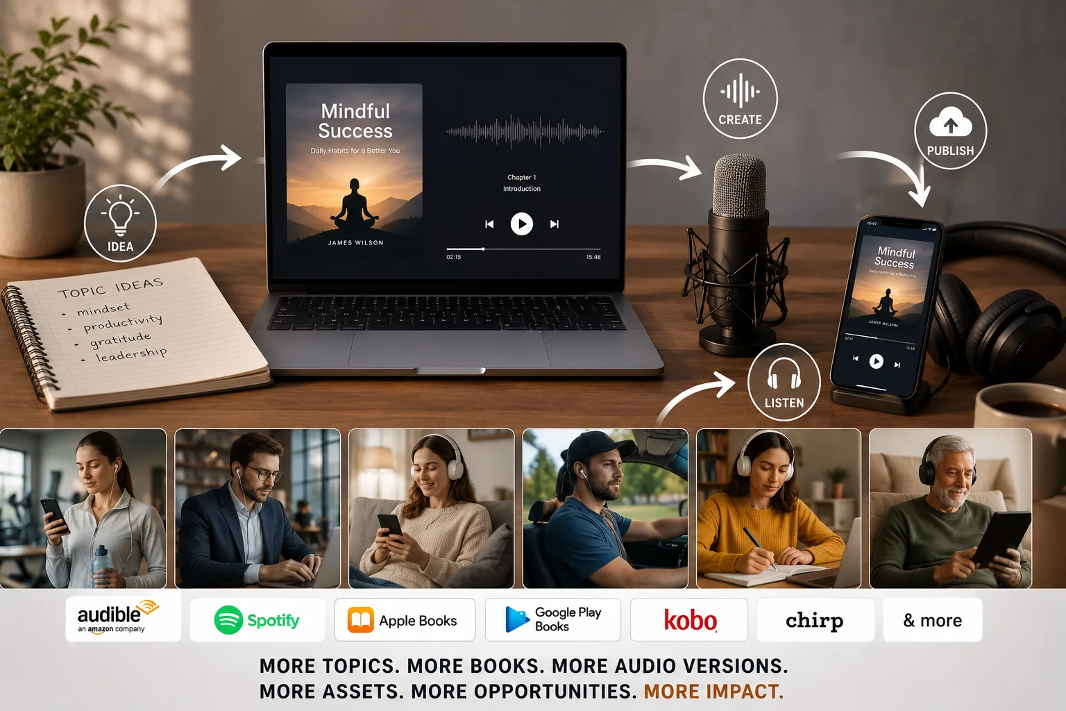 Create Audiobooks For Self-Help, Business, Health, And More