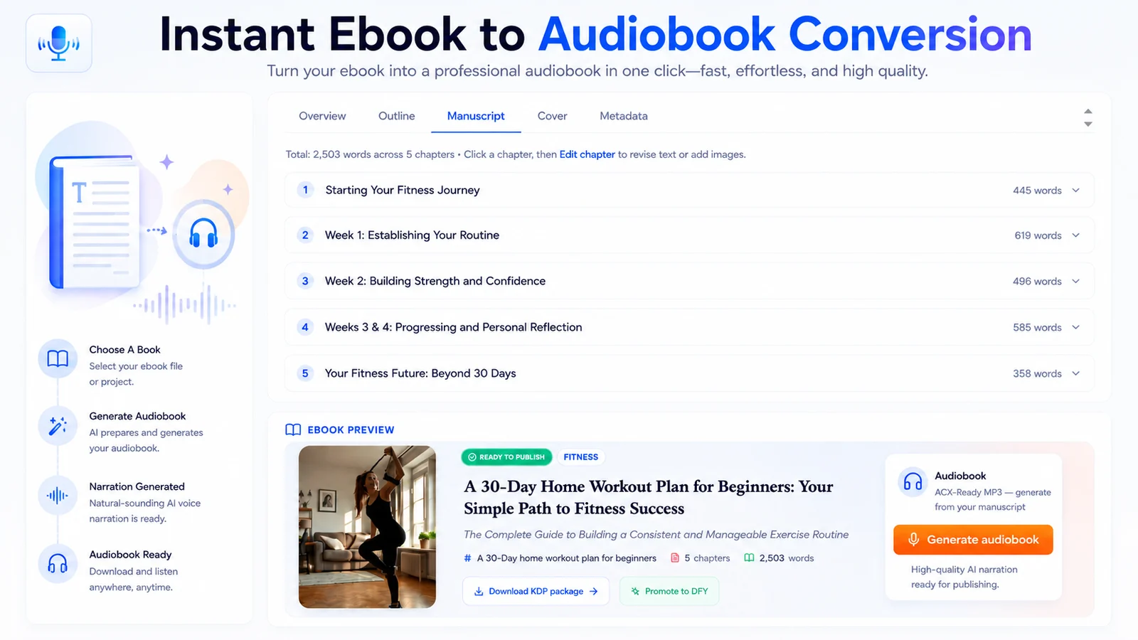 Ebook to audiobook conversion