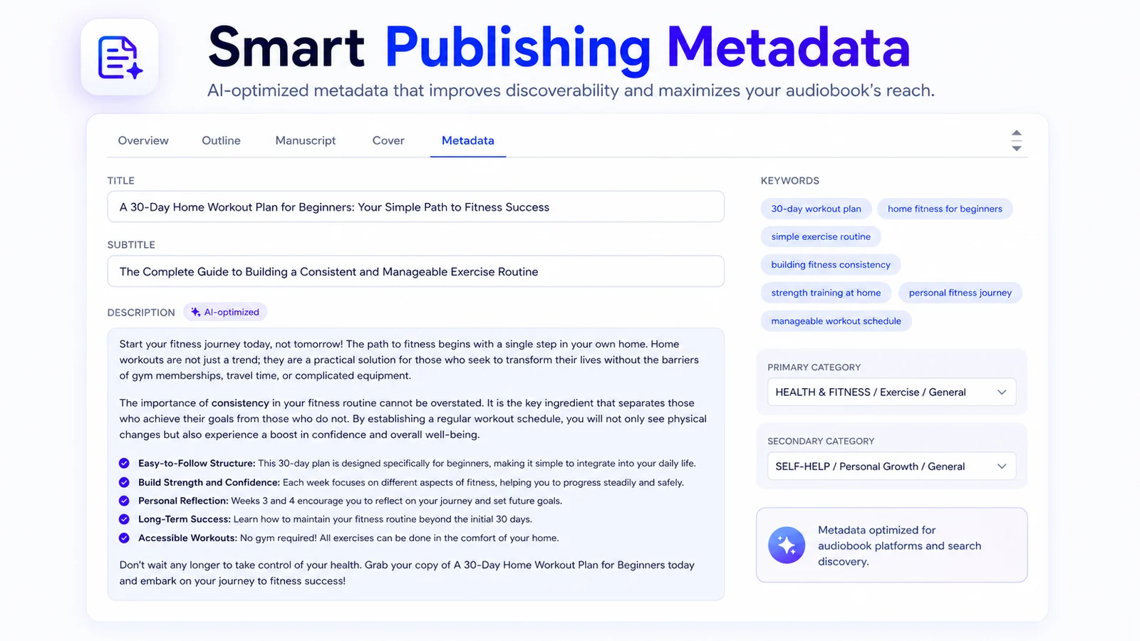 Publishing metadata generator