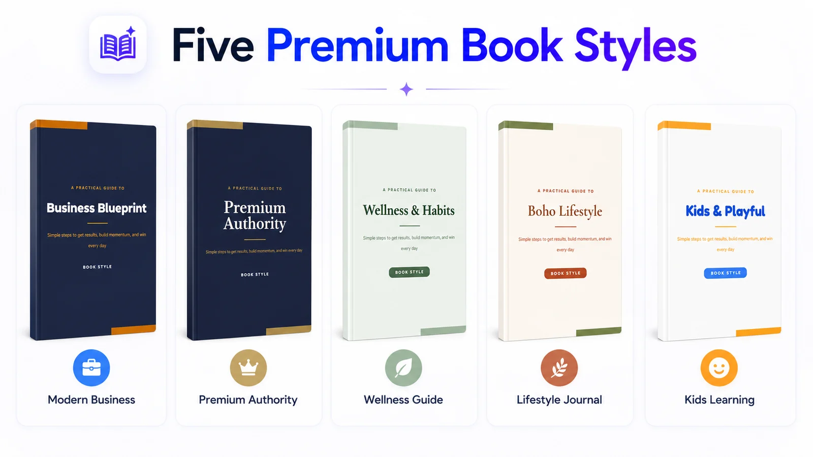 Five Premium Book Styles